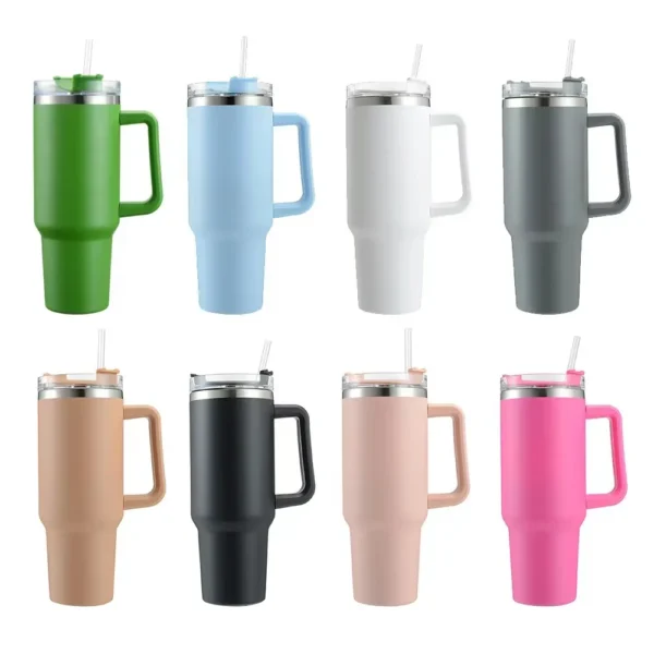 6pack US Warehouse 40oz  Stainless Steel  Double Wall Keep Cold For A Long Time With Handle  Wholesale Bluk Tumbler - Image 5