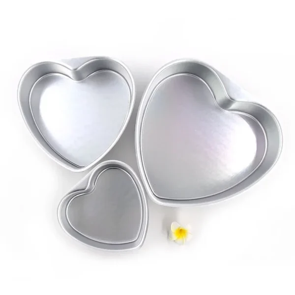 Heart-shaped anode solid bottom cake mold non-stick aluminum alloy cake mold baking tools 4/6/8 inch heart-shaped cake mold - Image 6