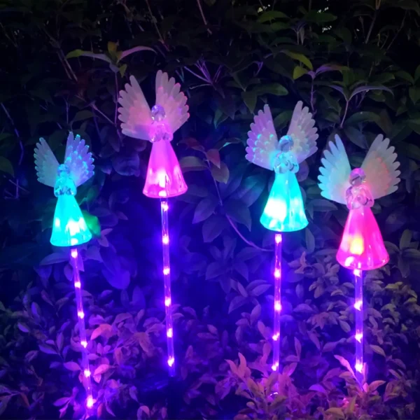 1/2Pcs Solar Angel Stake Lights Solar Lawn Lights Outdoor Garden Lamp Landscape Decor Color Change Light for Yard Patio Pathway - Image 2