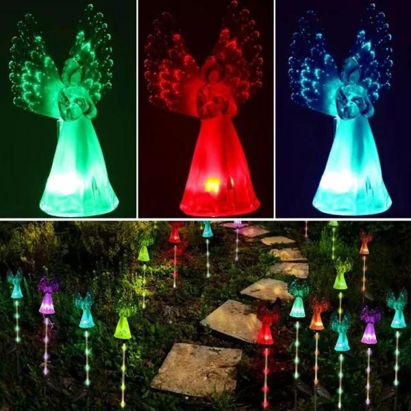 1/2Pcs Solar Angel Stake Lights Solar Lawn Lights Outdoor Garden Lamp Landscape Decor Color Change Light for Yard Patio Pathway - Image 3