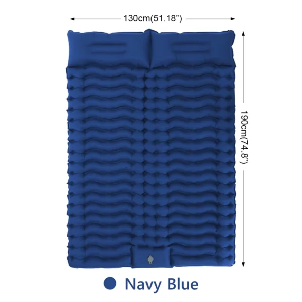 Double Sleeping Pad for Camping Self-Inflating Mat Sleeping Mattress with Pillow for Hiking Outdoor 2 Persons Travel Bed Air Mat - Image 7